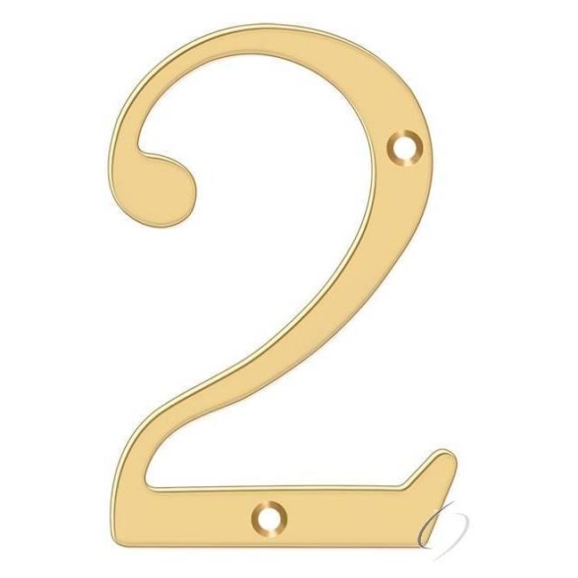 RN4-2 4" Numbers; Solid Brass; Lifetime Brass Finish
