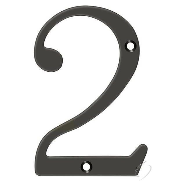 RN4-2U10B 4" Numbers; Solid Brass; Oil Rubbed Bronze Finish