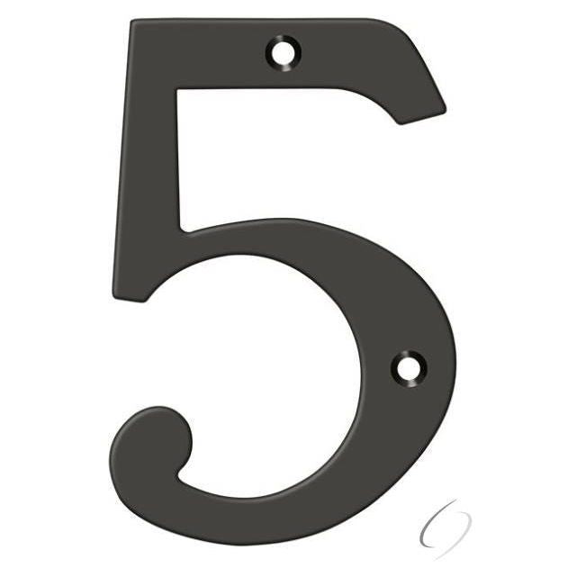 RN4-5U10B 4" Numbers; Solid Brass; Oil Rubbed Bronze Finish