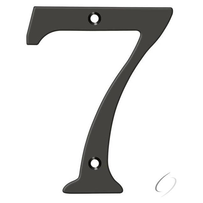 RN4-7U10B 4" Numbers; Solid Brass; Oil Rubbed Bronze Finish