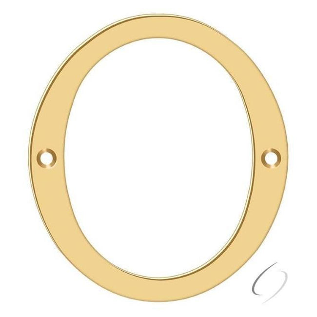 RN6-0 6" Numbers; Solid Brass; Lifetime Brass Finish