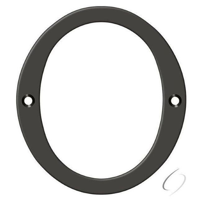 RN6-0U10B 6" Numbers; Solid Brass; Oil Rubbed Bronze Finish