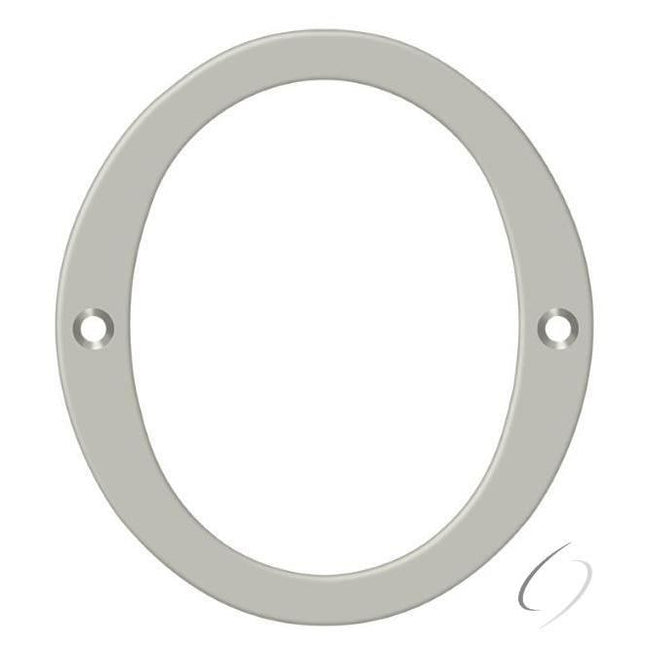 RN6-0U15 6" Numbers; Solid Brass; Satin Nickel Finish