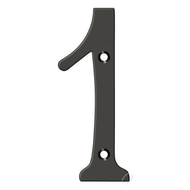 RN6-1U10B 6" Numbers; Solid Brass; Oil Rubbed Bronze Finish
