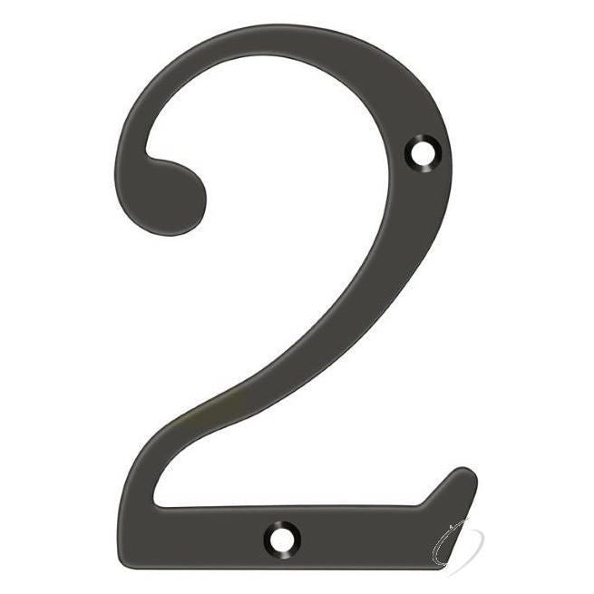 RN6-2U10B 6" Numbers; Solid Brass; Oil Rubbed Bronze Finish
