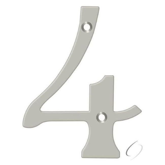 RN6-4U15 6" Numbers; Solid Brass; Satin Nickel Finish