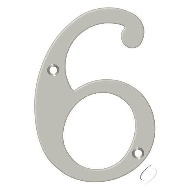 RN6-6U15 6" Numbers; Solid Brass; Satin Nickel Finish