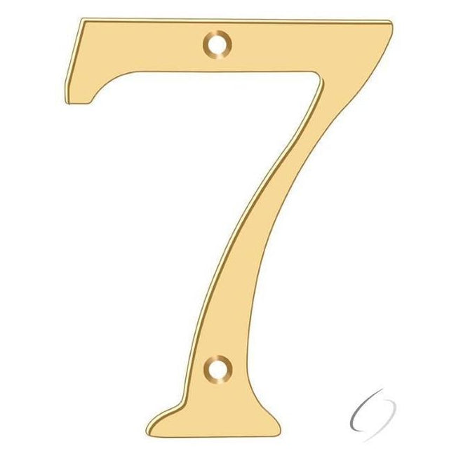 RN6-7 6" Numbers; Solid Brass; Lifetime Brass Finish