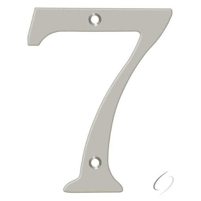 RN6-7U15 6" Numbers; Solid Brass; Satin Nickel Finish