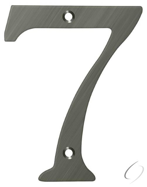 RN6-7U15A 6" Numbers; Solid Brass; Antique Nickel Finish