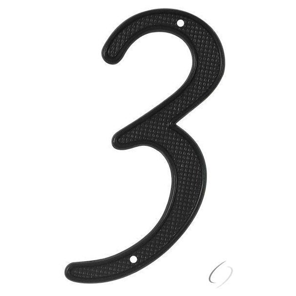 RNZ43 4" Numbers; Zinc; Black Finish