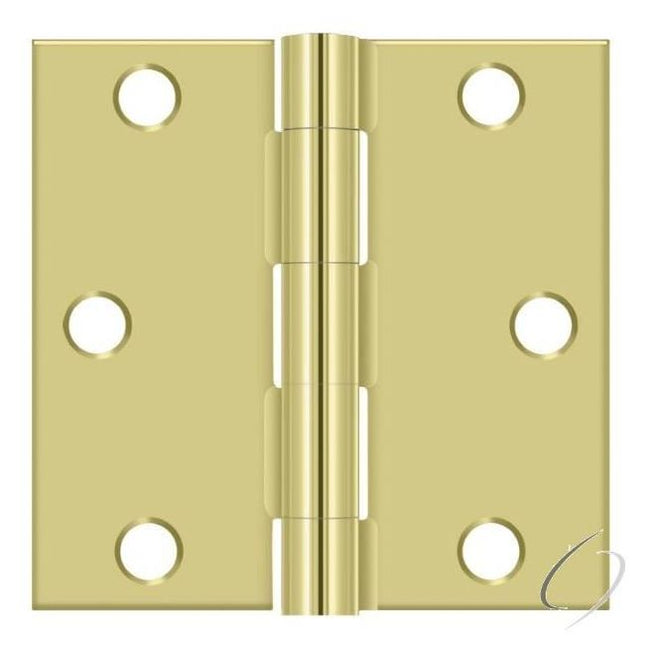 S33U3-R 3" x 3" Square Hinge; Bright Brass Finish
