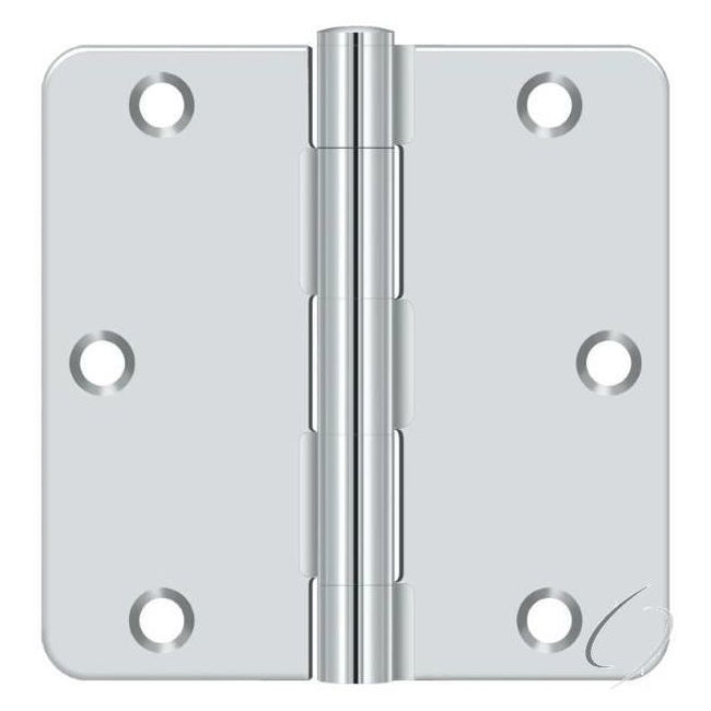 S35R426 3-1/2" x 3-1/2" x 1/4" Radius Hinge; Residential Thickness; Bright Chrome Finish