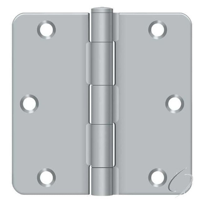 S35R426D 3-1/2" x 3-1/2" x 1/4" Radius Hinge; Residential Thickness; Satin Chrome Finish