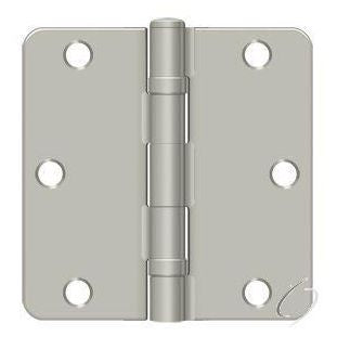 S35R4BB15 3-1/2" x 3-1/2" x 1/4" Radius Hinge; Ball Bearing; Satin Nickel Finish