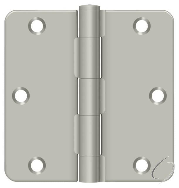 S35R4BK15 3-1/2" x 3-1/2" x 1/4" Radius Hinge in Bulk Pack; Residential Thickness; Satin Nic