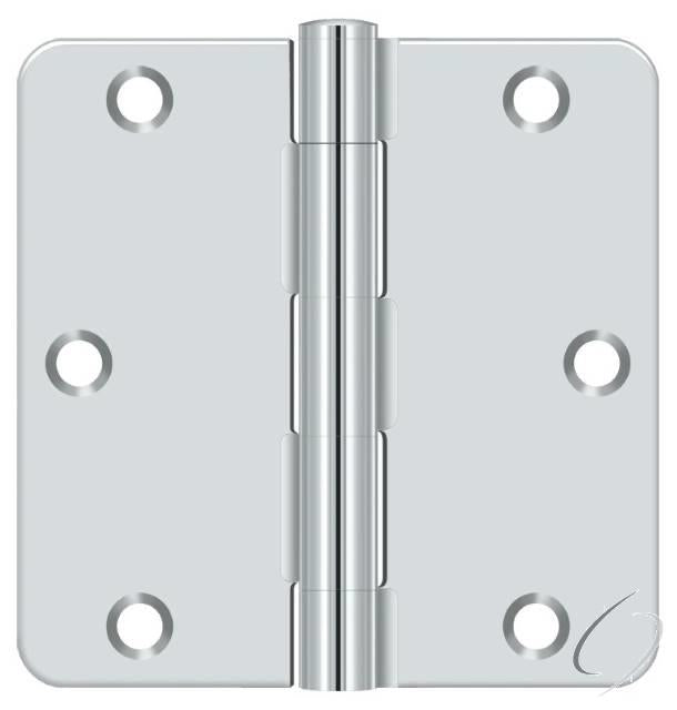 S35R4BK26 3-1/2" x 3-1/2" x 1/4" Radius Hinge in Bulk Pack; Residential Thickness; Bright Ch