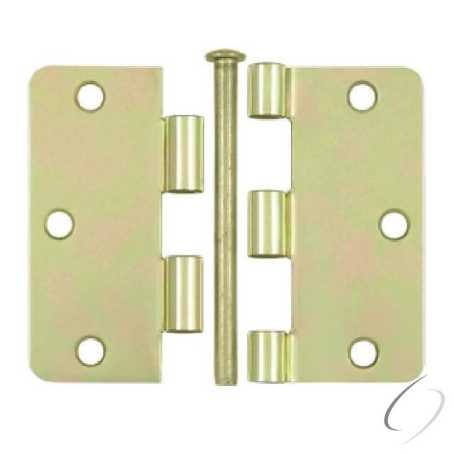 S35R4BK2D-UN 3-1/2" x 3-1/2" x 1/4" Radius Hinge in Bulk Pack; Residential Thickness; Zinc D