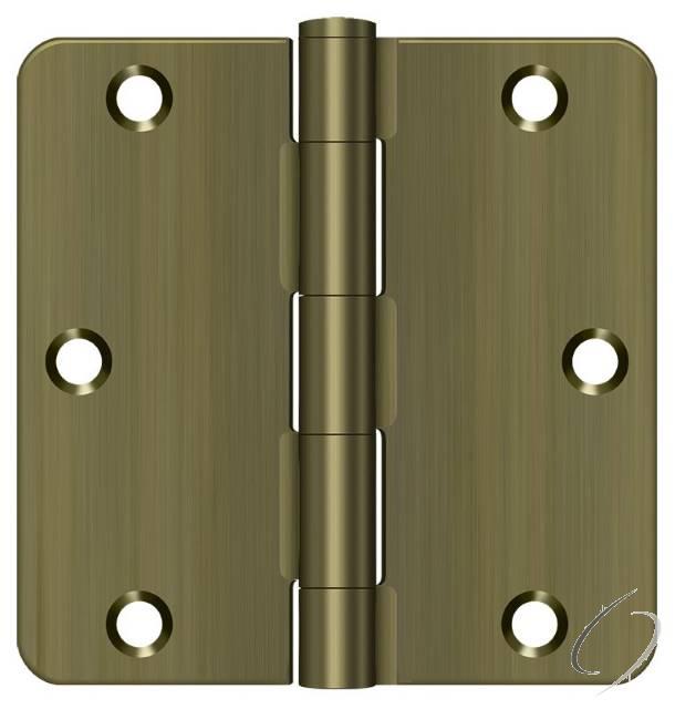 S35R4BK5 3-1/2" x 3-1/2" x 1/4" Radius Hinge in Bulk Pack; Residential Thickness; Antique Br