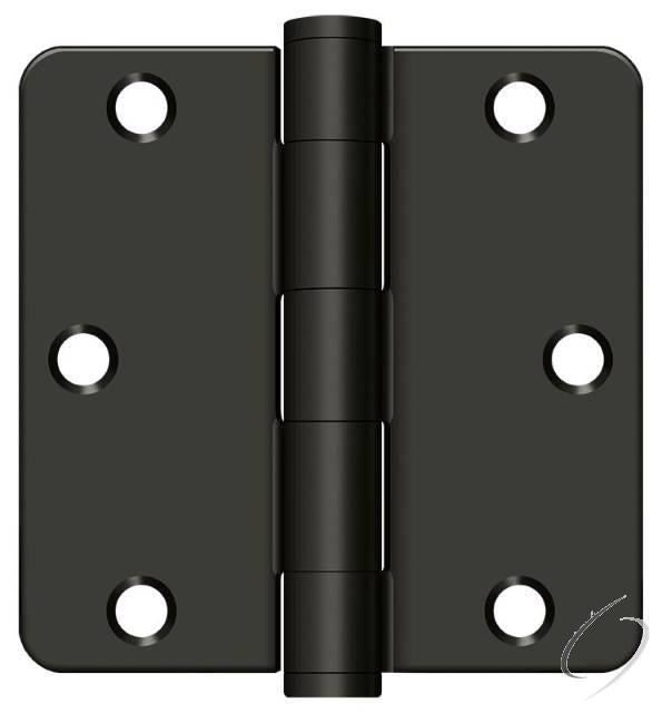 S35R4Heavy Duty10B 3-1/2" x 3-1/2" x 1/4" Radius Hinge; Heavy Duty; Oil Rubbed Bronze Finish
