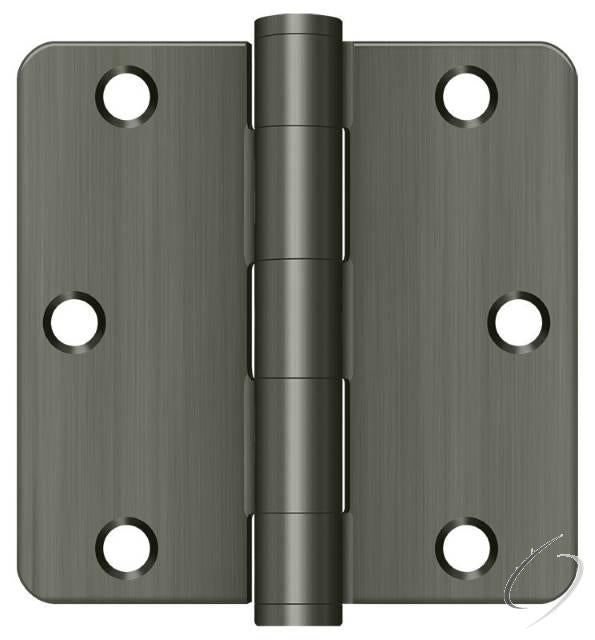 S35R4Heavy Duty15A 3-1/2" x 3-1/2" x 1/4" Radius Hinge; Heavy Duty; Antique Nickel Finish