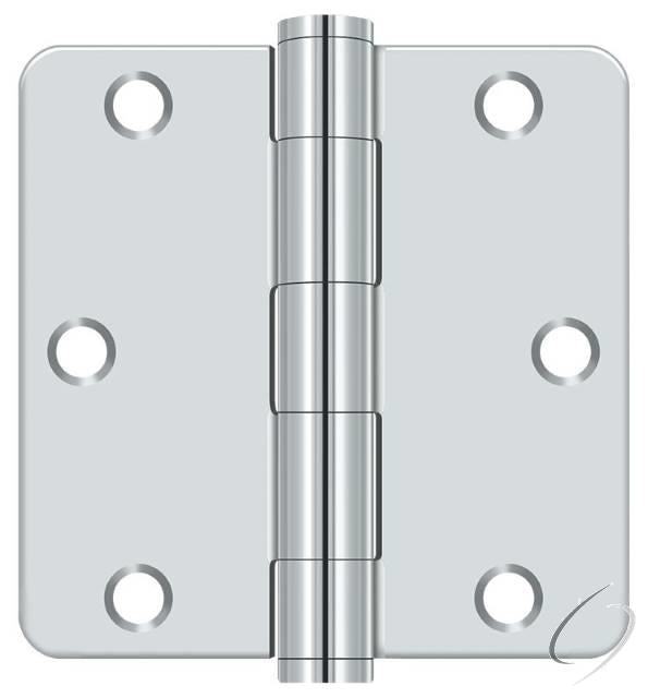 S35R4Heavy Duty26 3-1/2" x 3-1/2" x 1/4" Radius Hinge; Heavy Duty; Bright Chrome Finish