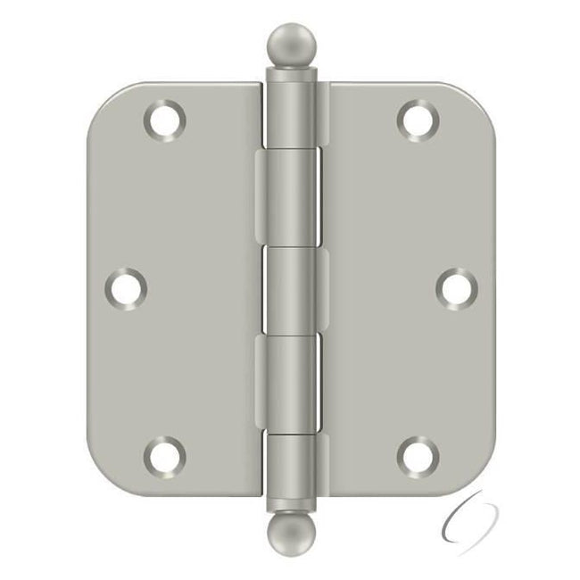 S35R515-BT 3-1/2" x 3-1/2" x 5/8" Radius Hinge; with Ball Tips; Satin Nickel Finish