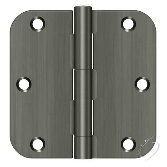 S35R515A 3-1/2" x 3-1/2" x 5/8" Radius Hinge; Residential Thickness; Antique Nickel Finish