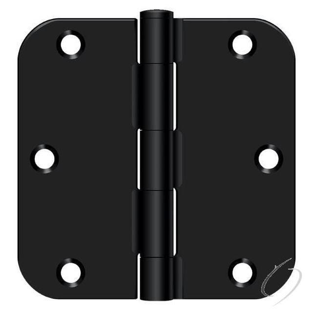 S35R51B - 3-1/2" x 3-1/2" x 5/8" Radius Hinge; Residential Thickness; Flat Black Finish