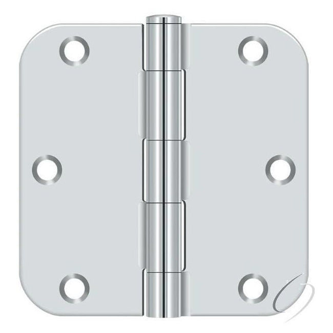 S35R526 3-1/2" x 3-1/2" x 5/8" Radius Hinge; Residential Thickness; Bright Chrome Finish