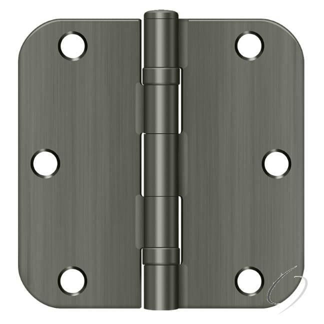 S35R5BB15A 3-1/2" x 3-1/2" x 5/8" Radius Hinge; Ball Bearing; Antique Nickel Finish