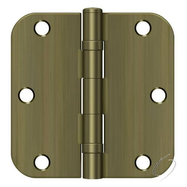 S35R5BB5 3-1/2" x 3-1/2" x 5/8" Radius Hinge; Ball Bearing; Antique Brass Finish