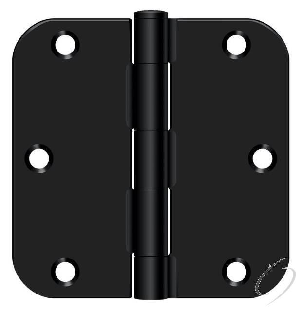 S35R5BK1B 3-1/2" x 3-1/2" x 5/8" Radius Hinge in Bulk Pack; Residential Thickness; Flat Blac