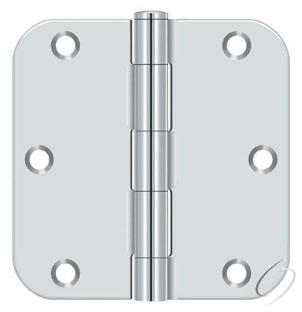 S35R5BK26 3-1/2" x 3-1/2" x 5/8" Radius Hinge in Bulk Pack; Residential Thickness; Bright Ch