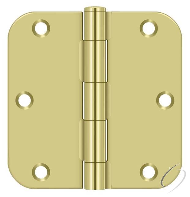 S35R5BK3 3-1/2" x 3-1/2" x 5/8" Radius Hinge in Bulk Pack; Residential Thickness; Bright Bra