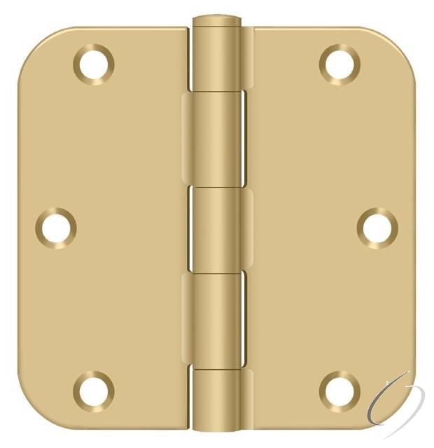 S35R5BK4 3-1/2" x 3-1/2" x 5/8" Radius Hinge in Bulk Pack; Residential Thickness; Satin Bras