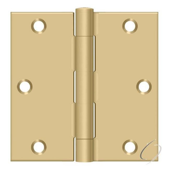 S35U4-R 3-1/2" x 3-1/2" Square Hinge; Satin Brass Finish
