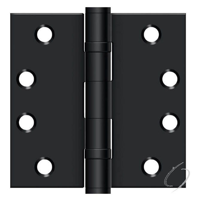 S44HDBB1B 4" x 4" Square Hinge; Heavy Duty; Ball Bearings; Flat Black Finish