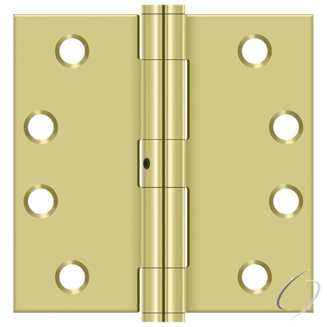 S44NRP/US3 4" x 4" Square Hinge; Heavy Duty; Bright Brass Finish