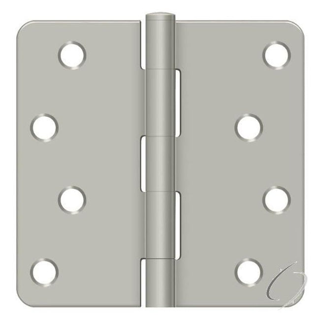 S44R415 4" x 4" x 1/4" Radius Hinge; Satin Nickel Finish