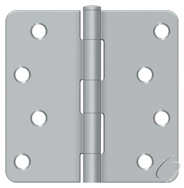 S44R426D 4" x 4" x 1/4" Radius Hinge; Satin Chrome Finish