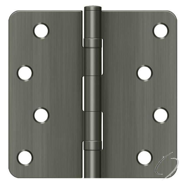 S44R4BB15A 4" x 4" x 1/4" Radius Hinge; Ball Bearings; Antique Nickel Finish