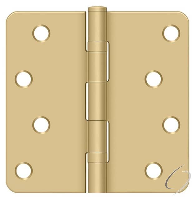 S44R4BB4 4" x 4" x 1/4" Radius Hinge; Ball Bearings; Satin Brass Finish