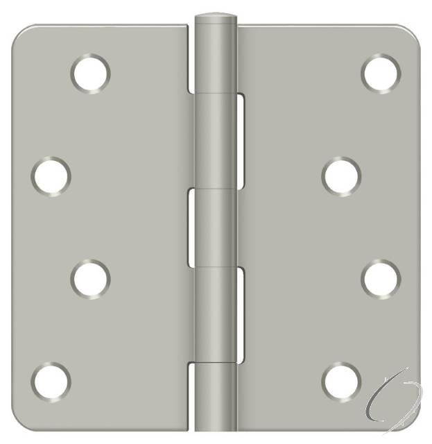 S44R4BK15 4" x 4" x 1/4" Radius Hinge in Bulk Pack; Satin Nickel Finish - * Bulk Packs Must