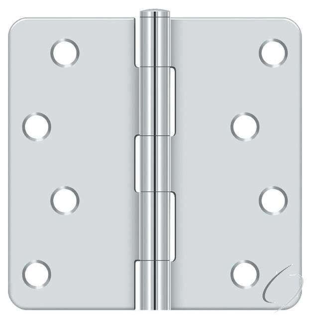 S44R4BK26 4" x 4" x 1/4" Radius Hinge in Bulk Pack; Bright Chrome Finish - * Bulk Packs Must