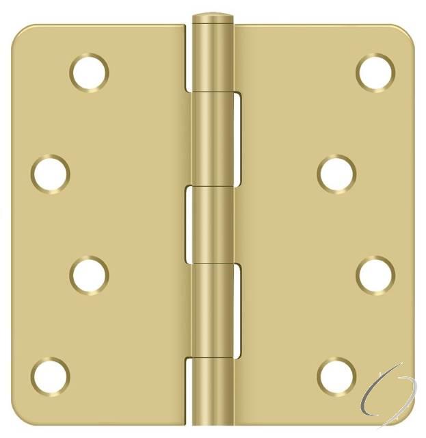 S44R4BK3/4 4" x 4" x 1/4" Radius Hinge in Bulk Pack; Bright Brass By Satin Brass Finish - *