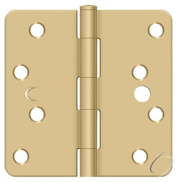 S44R4BK4S 4" x 4" x 1/4" Radius Hinge in Bulk Pack; Satin Brass Finish - * Bulk Packs Must B