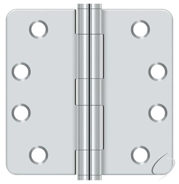 S44R4Heavy Duty26 4" x 4" x 1/4" Radius Hinge; Heavy Duty; Bright Chrome Finish