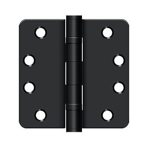 S44R4HDB1B 4" x 4" x 1/4" Radius Hinge; Heavy Duty; Ball Bearings; Paint Black Finish