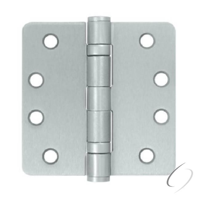 S44R4HDB26D 4" x 4" x 1/4" Radius Hinge; Heavy Duty; Ball Bearings; Satin Chrome Finish